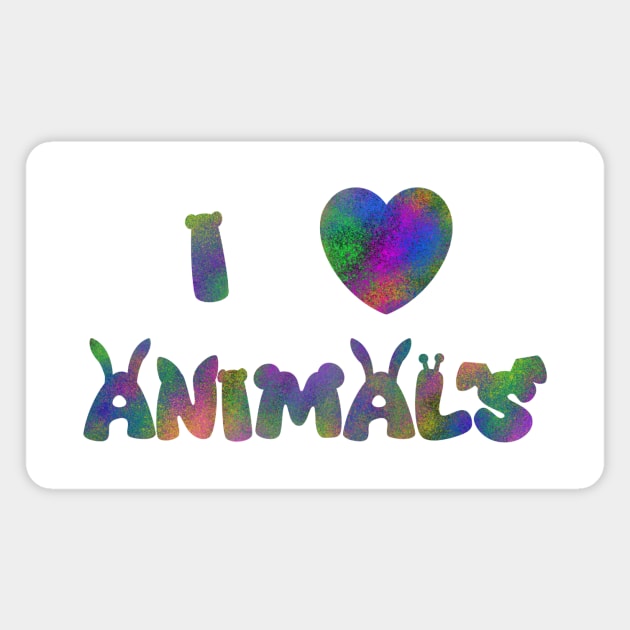 I Love Animals (sparkle) Magnet by WatershipBound